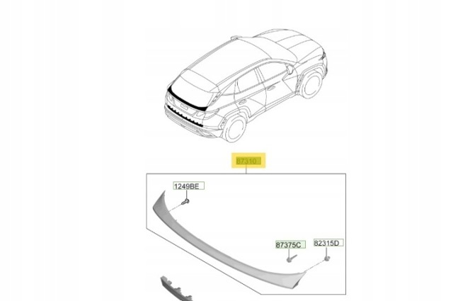 Молдинг скла п'ятої двері 87310N7000 HYUNDAI
