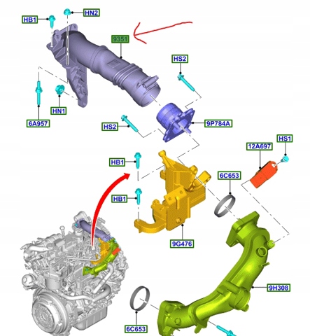 Колектор впускний AV6Q9351BC FORD