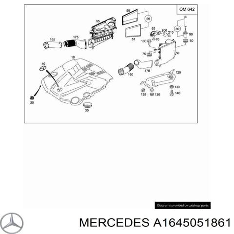 Патрубок повітряний, вхід повітряного фільтра A1645051861 MERCEDES