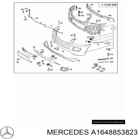 Заглушка протитуманки передньої правої A1648853823 MERCEDES