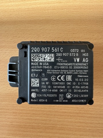 Радарний датчик дистанції 2Q0907561C VAG
