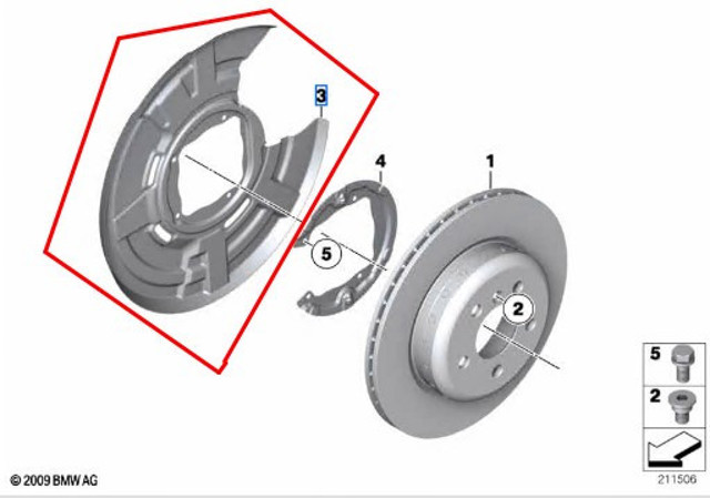 Захист гальмівного диска заднього, лівий 34216778253 BMW