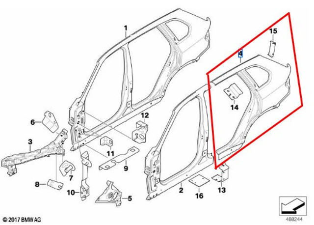 Крило заднє ліве 41217174353 BMW