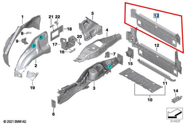 Задня панель багажника 41347174418 BMW