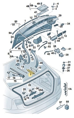 Амортизатор для багажника газовий 4G5827665B VAG