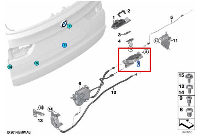 Замок задніх дверей 51247269543 BMW