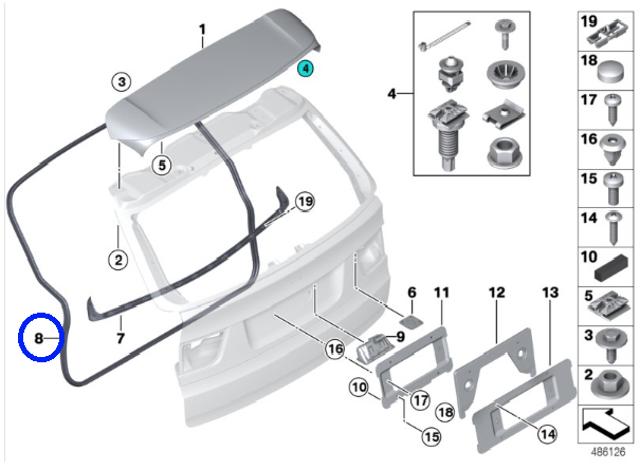 Ущільнювач кришки багажника 51767177284 BMW