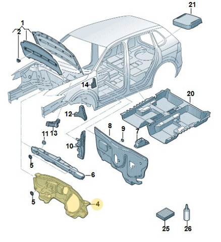 Шумоізоляція моторного щита 5QB863353B VAG