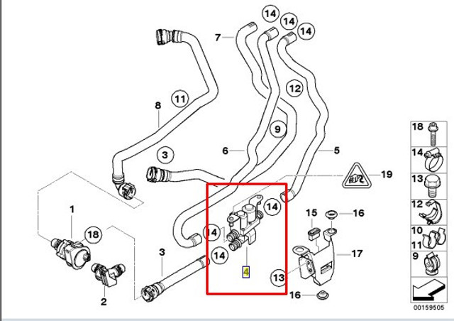 Кран системи опалення 64116910544 BMW