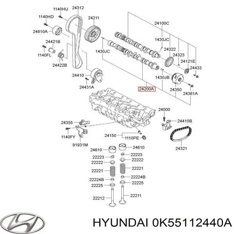 Шток двигуна, випускний 0K55112440A HYUNDAI