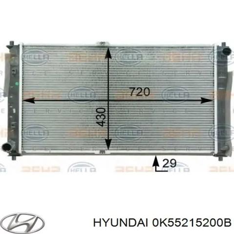 Радіатор системи охолодження двигуна 0K55215200B HYUNDAI