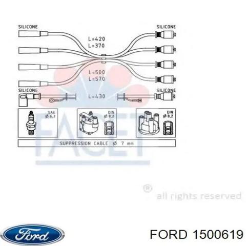 Бічне дзеркало заднього виду в зборі 1500619 FORD