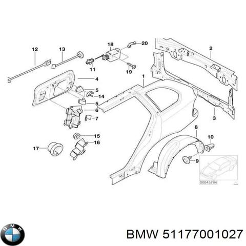 Лючок бензобака / паливного бака 51177001027 BMW