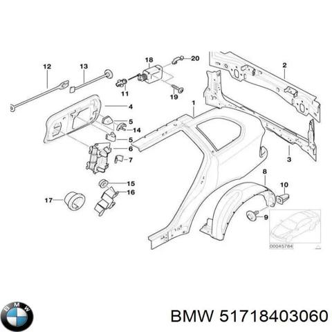 Підкрилок задній правий 51718403060 BMW