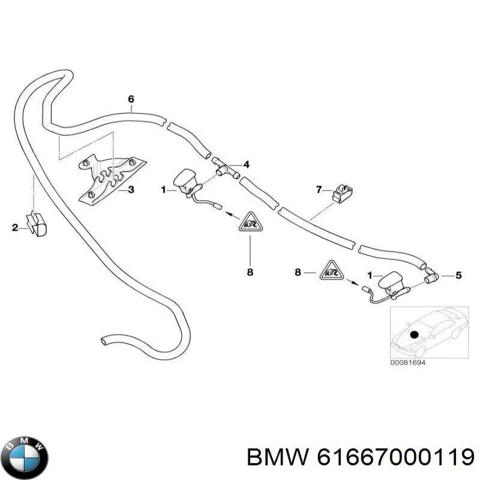 Сопло склоомивача вітрового скла 61667000119 BMW