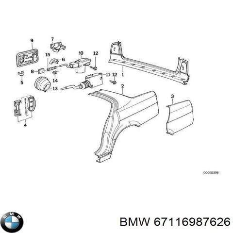 Мотор-привід відкриття лючка бака 67116987626 BMW