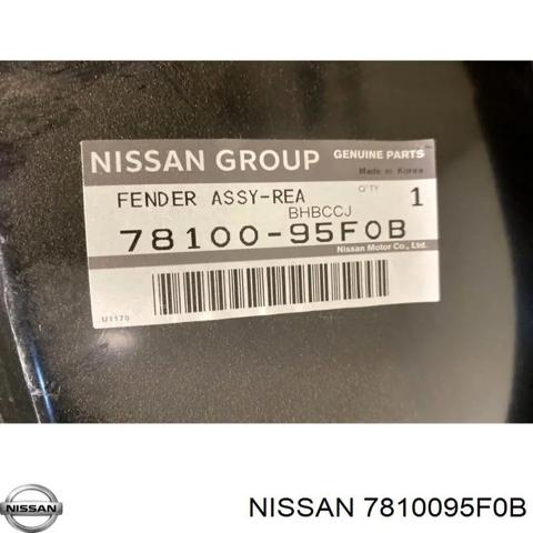 Крило заднє праве 7810095F0B NISSAN