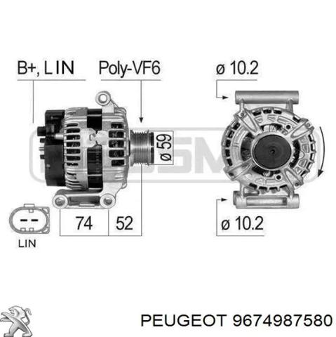 Генератор 9674987580 PEUGEOT