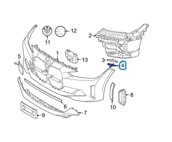 Напрямна переднього бампера, ліва 51118738611 BMW