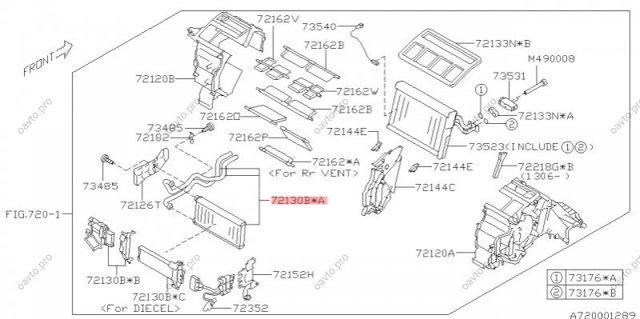 Радіатор обігрівача 72130AJ010 SUBARU