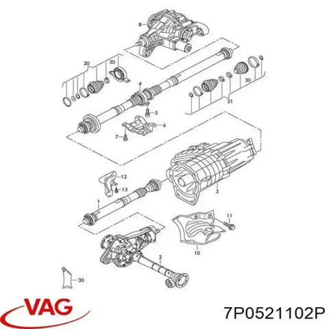 Вал карданний задній, у зборі 7P0521102P VAG