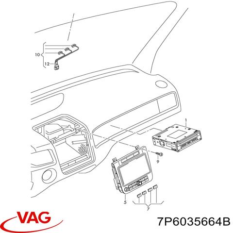 Магнітола 7P6035664B VAG