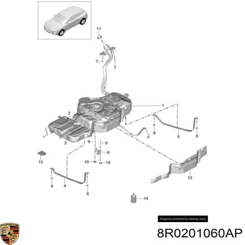 Бензобак 8R0201060AP PORSCHE