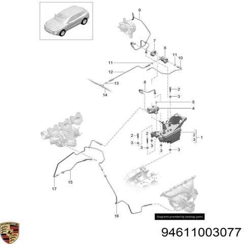 Ресивер вакуумний двигун 94611003077 PORSCHE