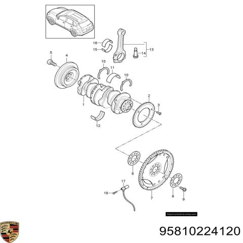 Демпферний шків колінвала 95810224120 PORSCHE