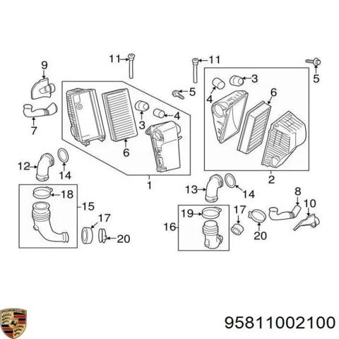 Коробка фільтра 95811002100 PORSCHE