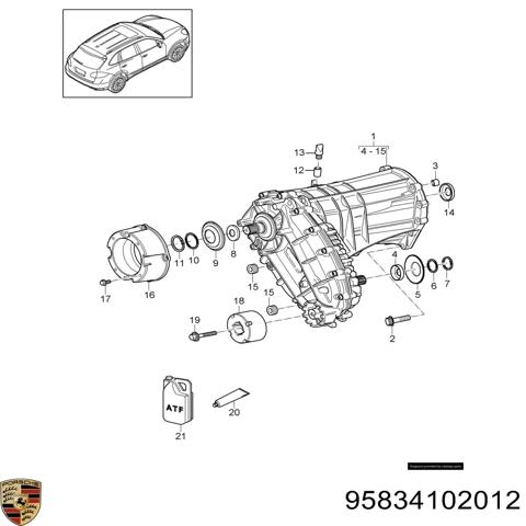 Коробка роздавальна 95834102012 PORSCHE