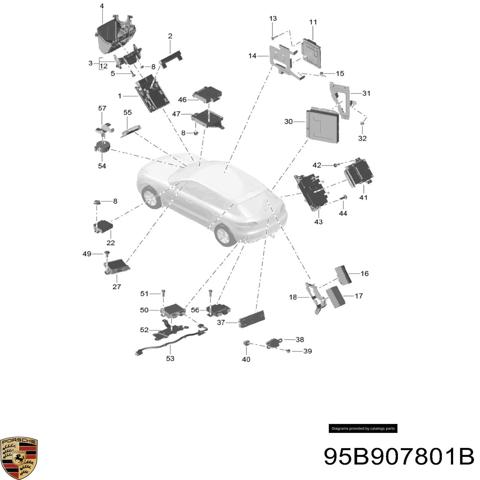 Блок керування (модуль) електромеханічного стояночного гальма 95B907801B PORSCHE