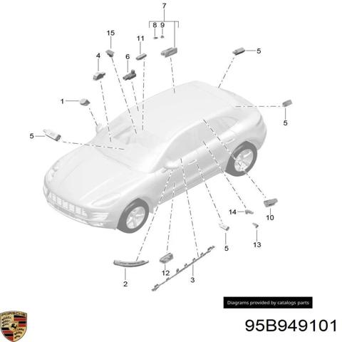 Передній ліхтар покажчика повороту 95B949101 PORSCHE