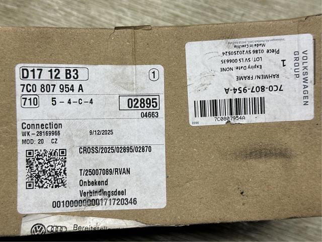 Кронштейн підсилювача переднього бампера 7C0807954A VAG