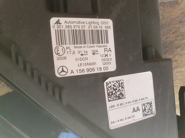 Права блок фара A1569061800 MERCEDES