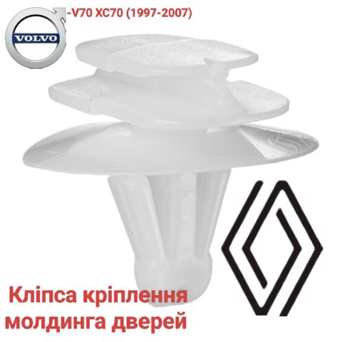 Кліпса (пістон) кріплення молдинга двері 7701047661 NISSAN