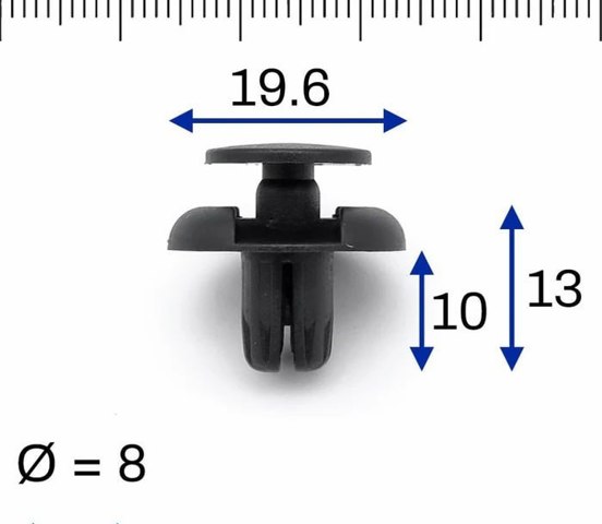 Пістон (кліп) кріплення підкрилки переднього крила 91501S04003 HONDA