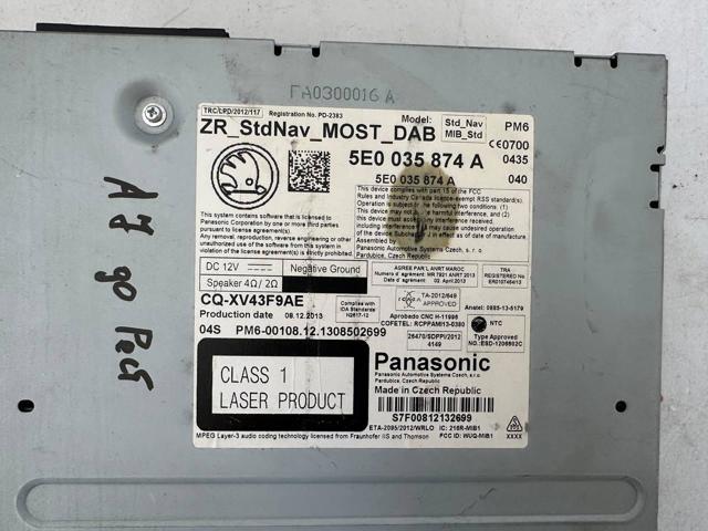 Магнітола 5E0035874A VAG