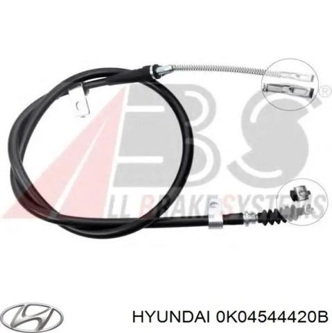 Трос ручного гальма задній, лівий 0K04544420B HYUNDAI