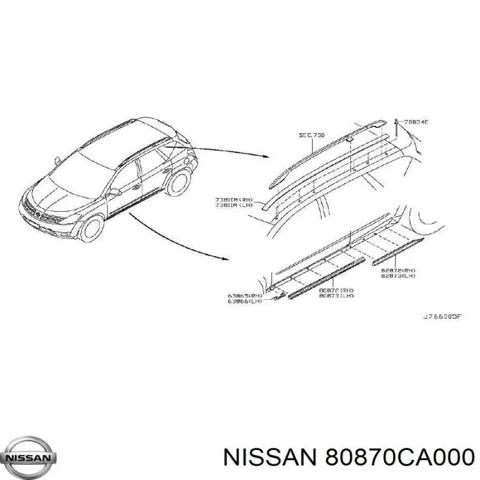 Молдинг передньої правої двері, нижній 80870CA000 NISSAN
