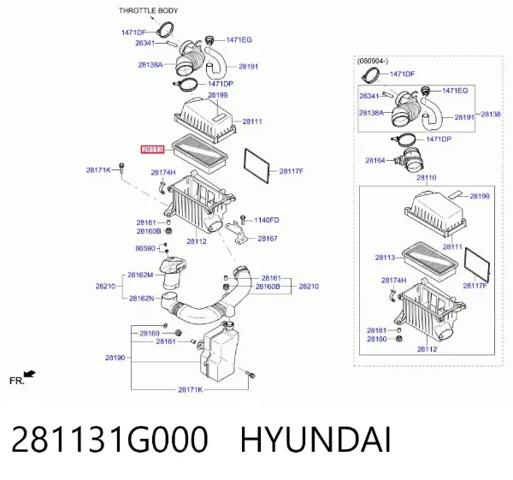 Автомобільний фільтр повітря Hyundai Accent III