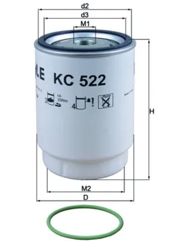 Фільтр-відстійник палива грубої очистки KC522D MAHLE