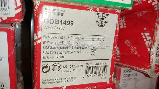 Задні дискові колодки GDB1499 TRW