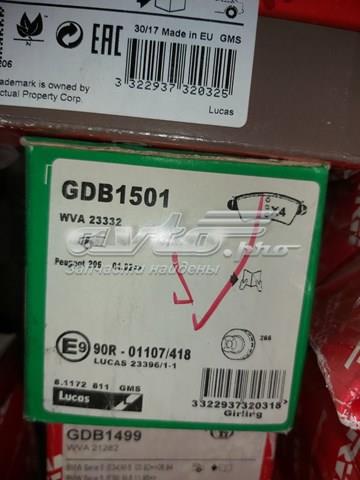 Колодки гальмівні дискові, комплект GDB1501