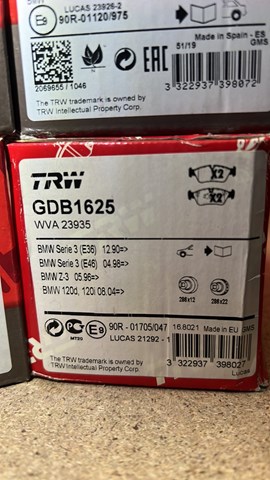 2393501 textar гальмівні колодки до дисків GDB1625