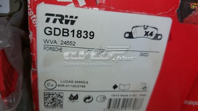 Задні колодки GDB1839 TRW