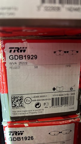 Дискові гальма GDB1929 TRW