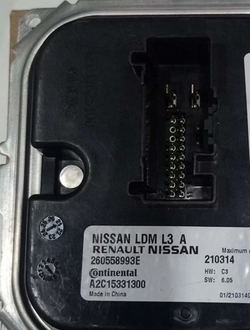 Блок упавленія автосвітла 260558993E NISSAN