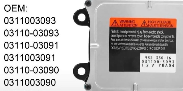 Блок розпалювання, ксенон 93235016 OPEL