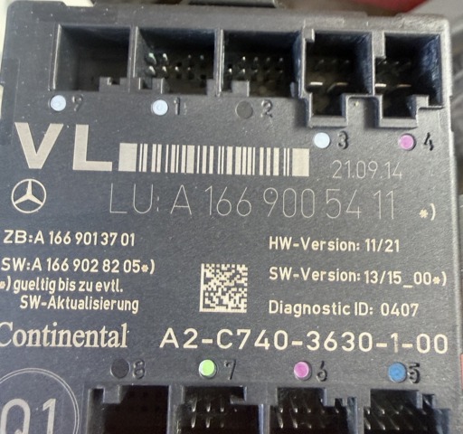 Блок комфорту передніх дверей A1669005411 MERCEDES